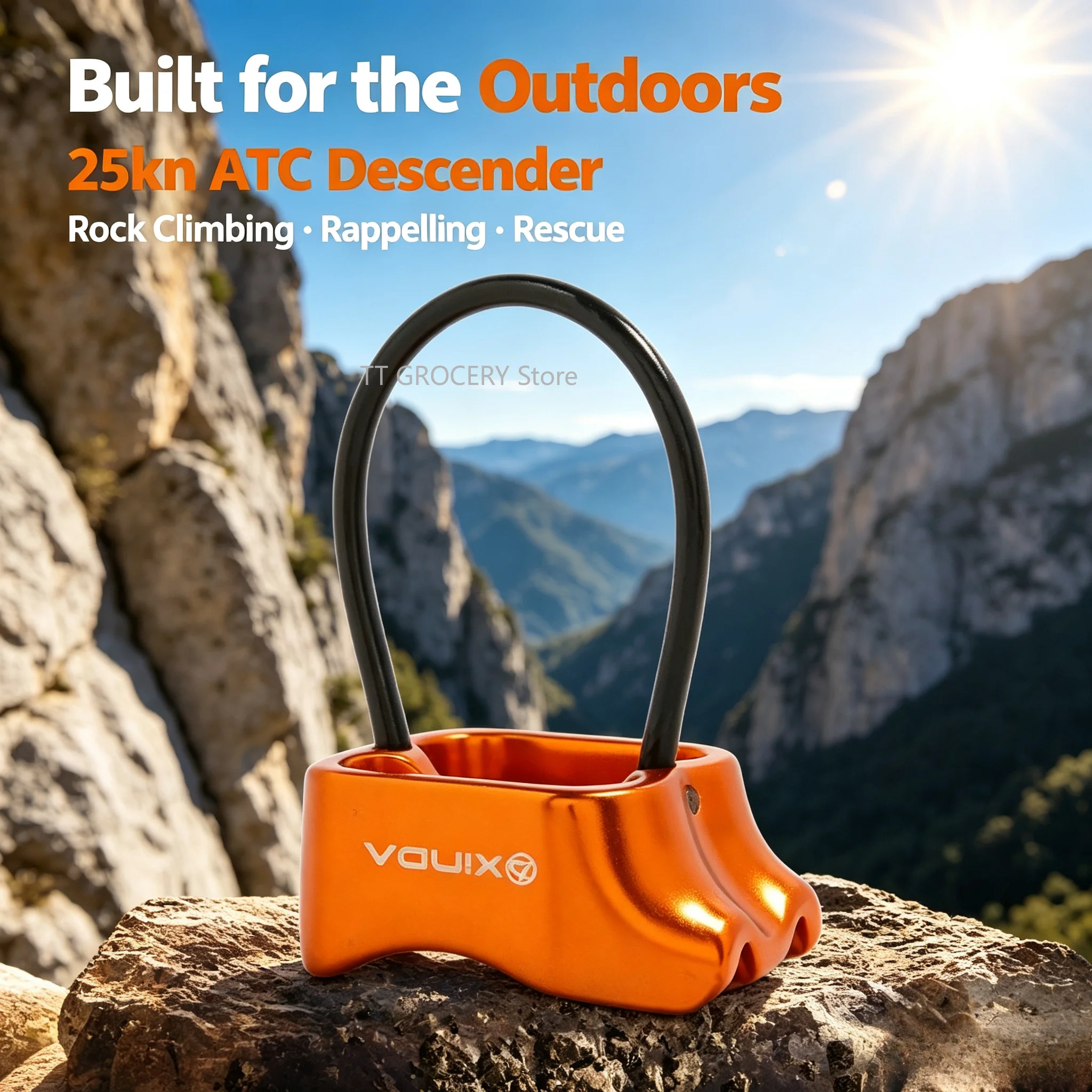 Rock Climbing ATC Descender Aluminum 25kN Indoor Climbing Wall Protector Outdoor Descend Mountaineering  Rigging Equipment