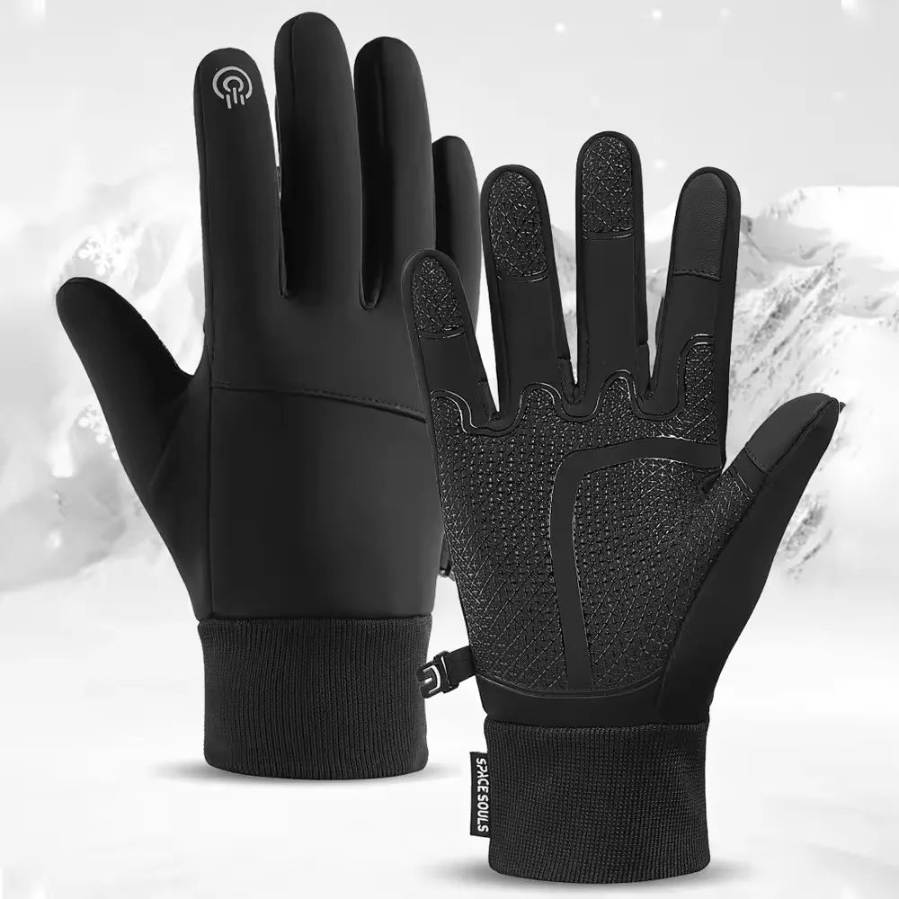 Winter-Anti-Rutsch-Skihandschuhe für Unisex, Touchscreen-Kompatibilität, warmes Kaschmirfutter, Outdoor-Sport, Radfahren, Laufen