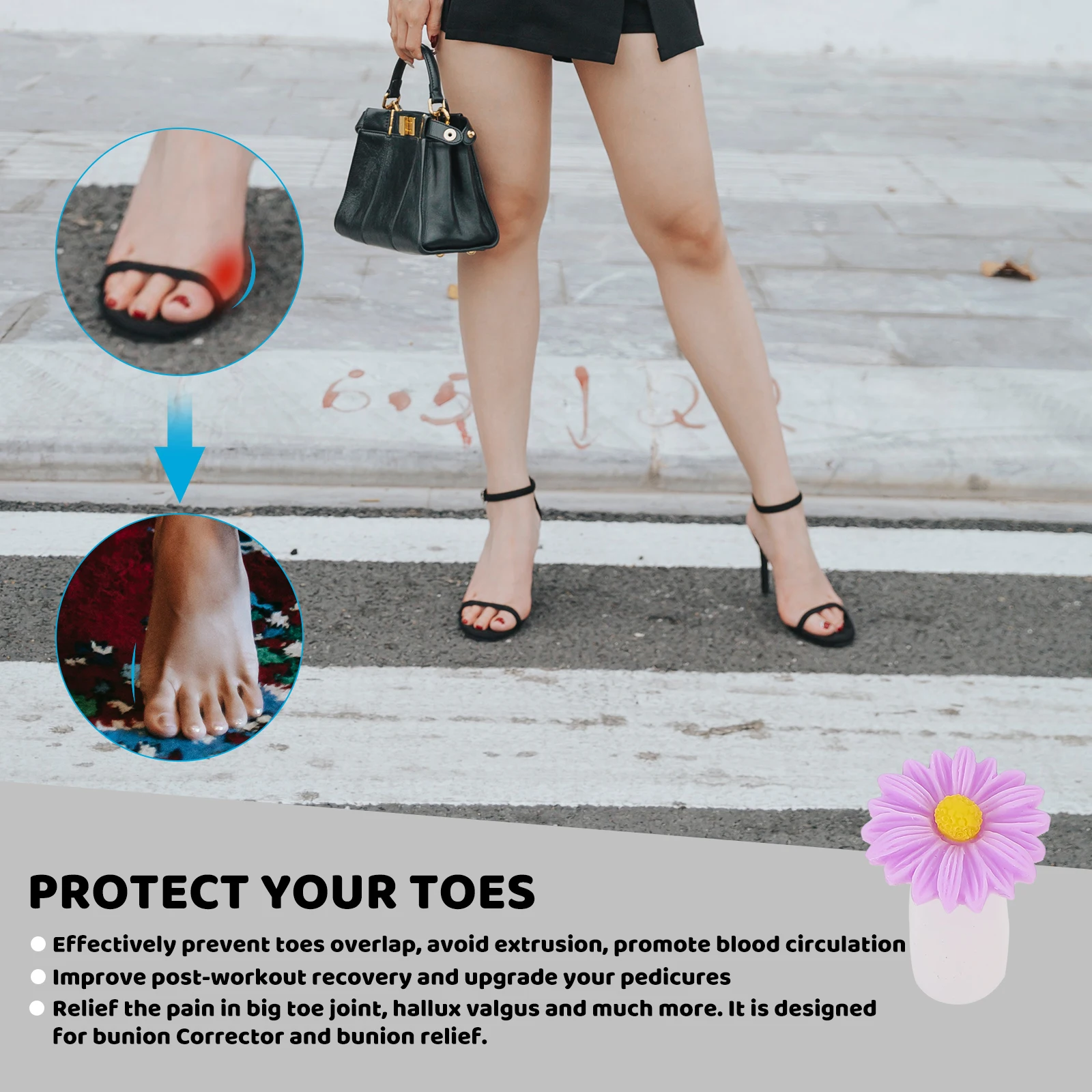 

24pcs Silicone Toe Dividers Separators Reusable Nail Pedicure Dividers for Men Women Bunion Spacers Protector