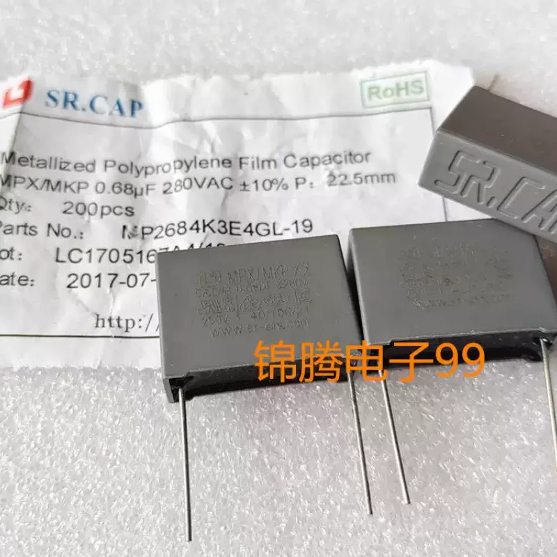 10-100pcs brand new SR.CAP MPX/MKPx2 0.68uf 280v 680nf 684k thin film capacitor p22.5