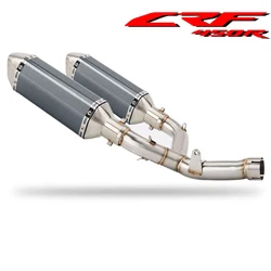 CRF450R RX Slip-on Motorcycle Exhaust Middle Link Pipe Dual Exit Under Seat Akra DB Killer for Honda CRF450R CRF450RX 2015 2016