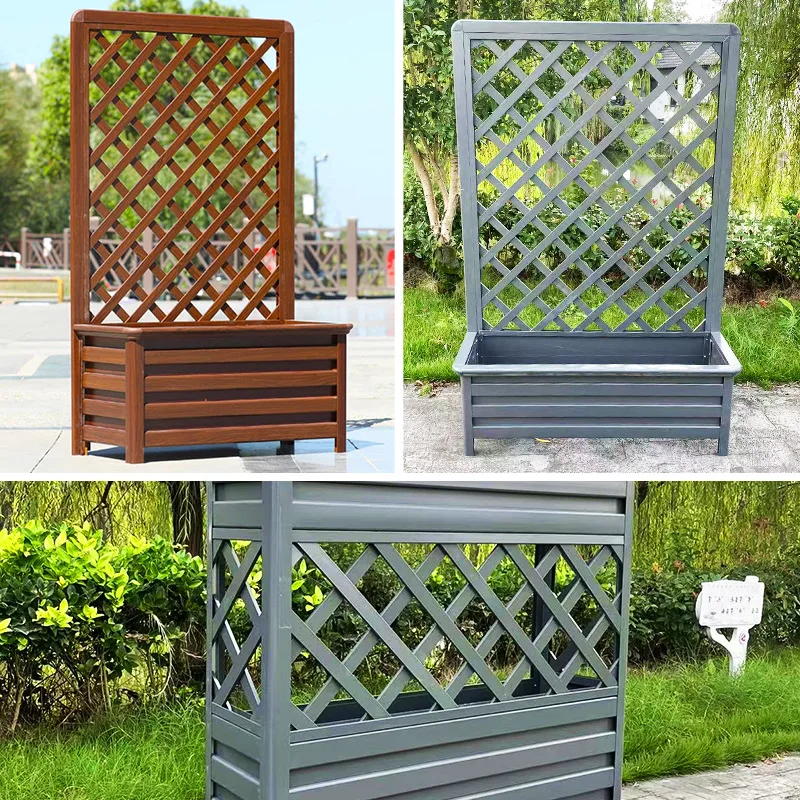 Aluminum Alloy Vine Climbing Frame Mesh Flower Box Balcony Garden Courtyard Flower Pergola Outdoor
