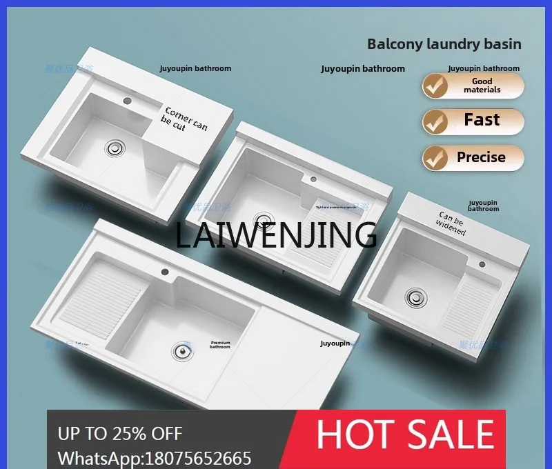 

custom corner balcony laundry basin with washboard quartz stone machine upper basin integrated wash basin