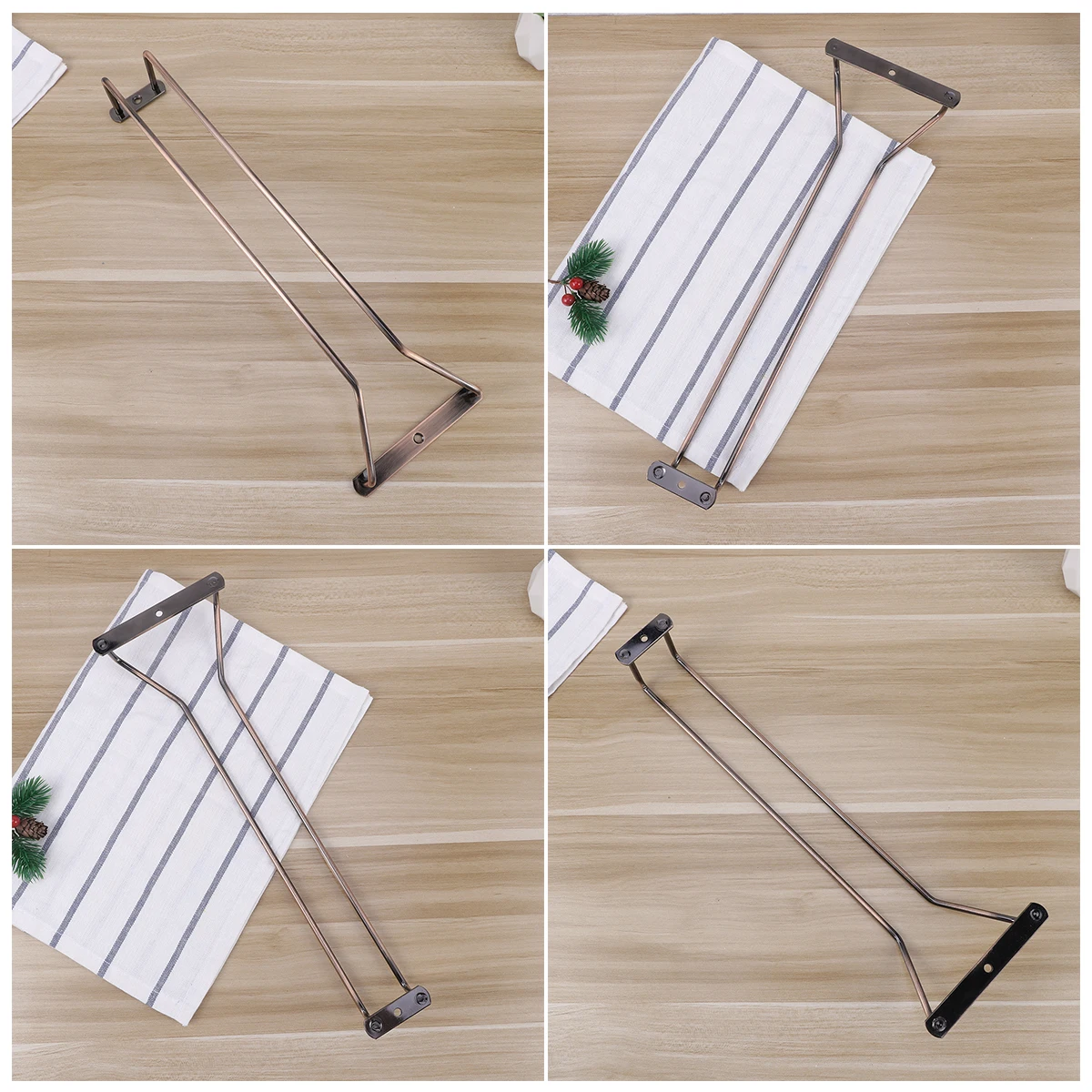 

1Pack Wine Glass Hanger Stemware Rack Stainless Steel 35cm Under Cabinet Organizer Shelf Bar Kitchen Storage Holder