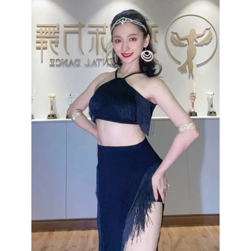 ชุดเต้นระบำหน้าท้องสำหรับผู้หญิง ชุดออกงานสไตล์โอเรียนทัล ชุดเรียนเต้น 2024 ชุดมืออาชีพ ชุดฮาโลวีน ชุดแสดง กระโปรงระบำหน้าท้อง