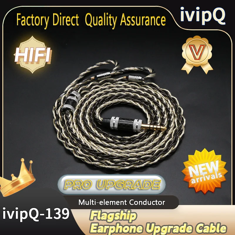 كابل سماعة أذن Ivipq ، كابل رئيسي بالإضافة إلى ، mmcx/2pin ، */n5005/e900 لـ fudu perfomer8 f1 pro 10 himalaya performer8 s12 pro