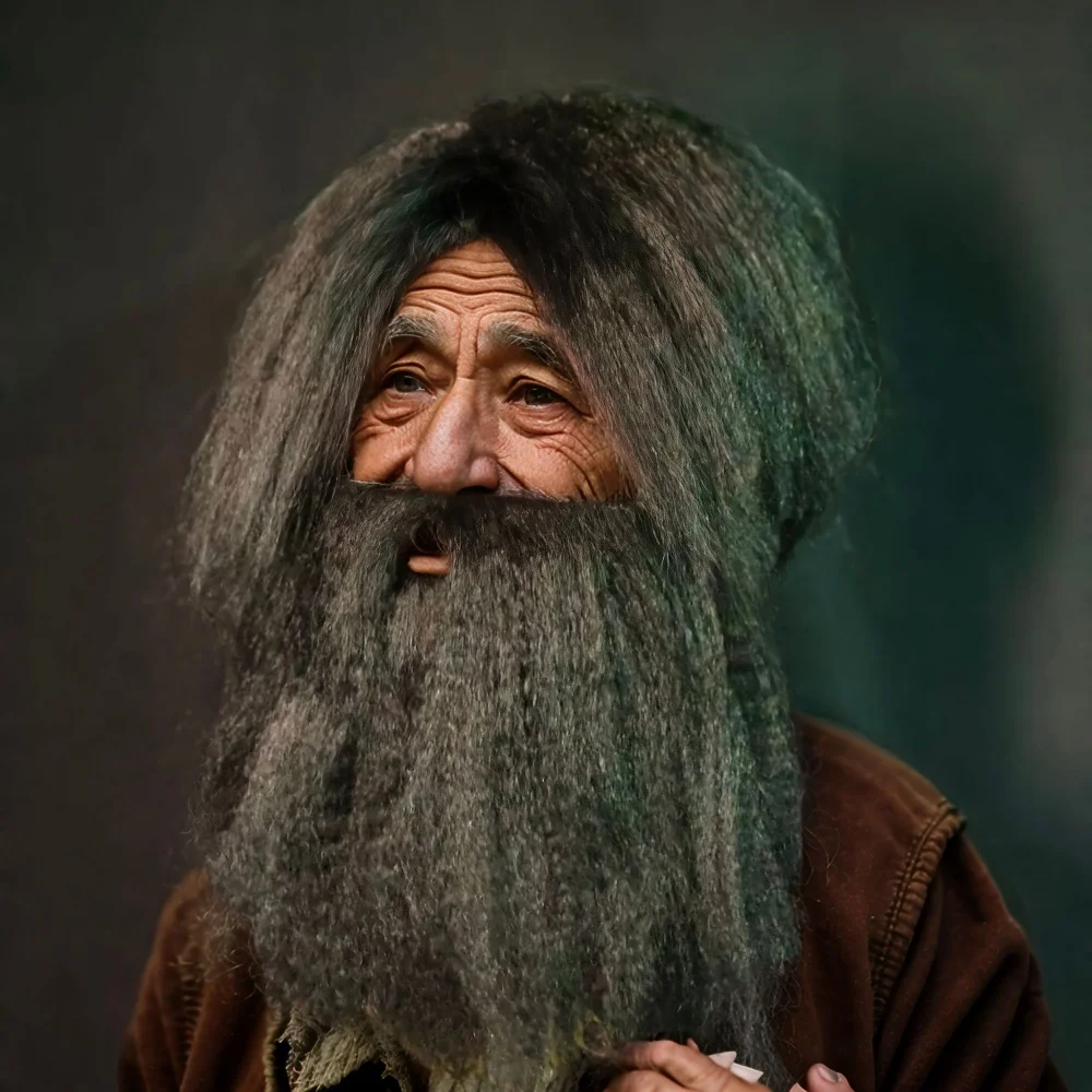 

Black Wig And Beard Homeless Man Cosplay Costume Accessories Halloween Fancy Dress Party Funny Facial Supplies