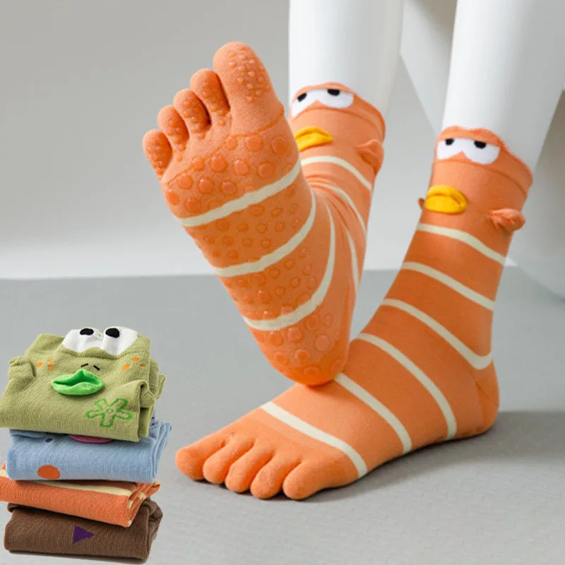 Yoga Yoga Five Finger Socks Silicone non-slip Socks Cartoon Pilates Sports Dance Gym Breathable Comfy Cotton Colorful Socks - Aliexpress Deal