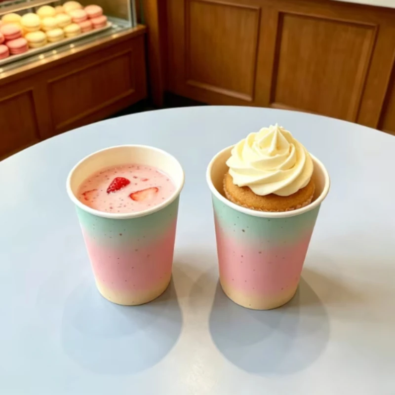 10/20/30PCS Rainbow Gradient Disposable Paper Cups Household Cute Pattern Water Cups Convenient and No-rinse