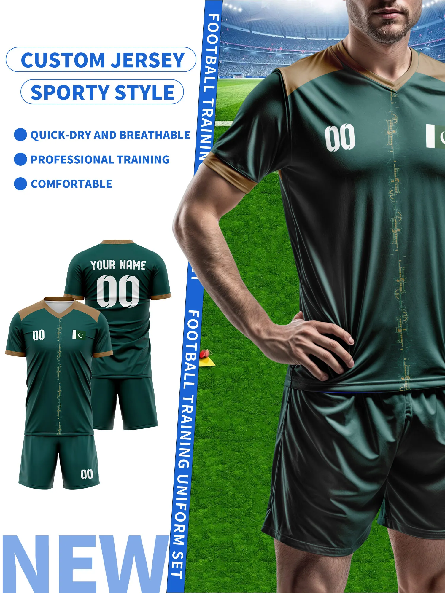 

Создайте свой собственный футбольный джерси | Индивидуальное имя и номер | Дышащая футболка для тренировок по футболу, влагоотводящая спортивная майка