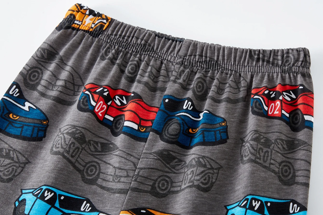 Kinder-Pyjama-Set, 100 % Baumwolle, weich, Auto-Volldruck, Loungewear, Nachtwäsche, langärmeliger Pyjama für Kleinkinder, Jungen und Mädchen im Alter von 1–8 Jahren – Detail 11