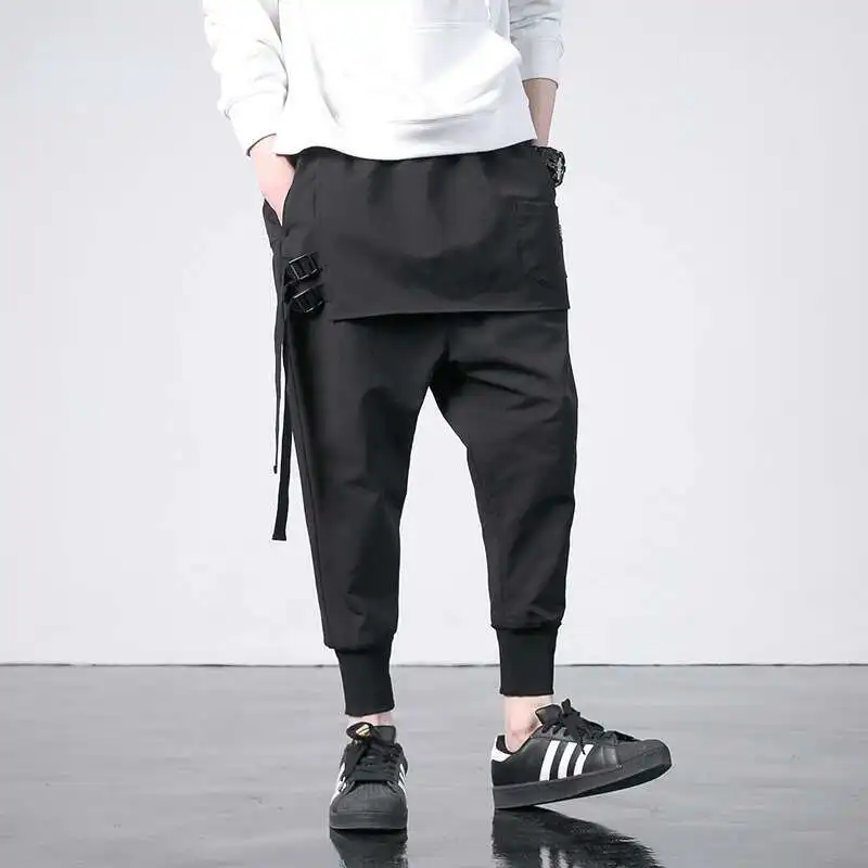 Trousers Fashion Men Korean New Western Hip Style Techwear Jogger Hop Autumn Casual Street Male Harem Pants