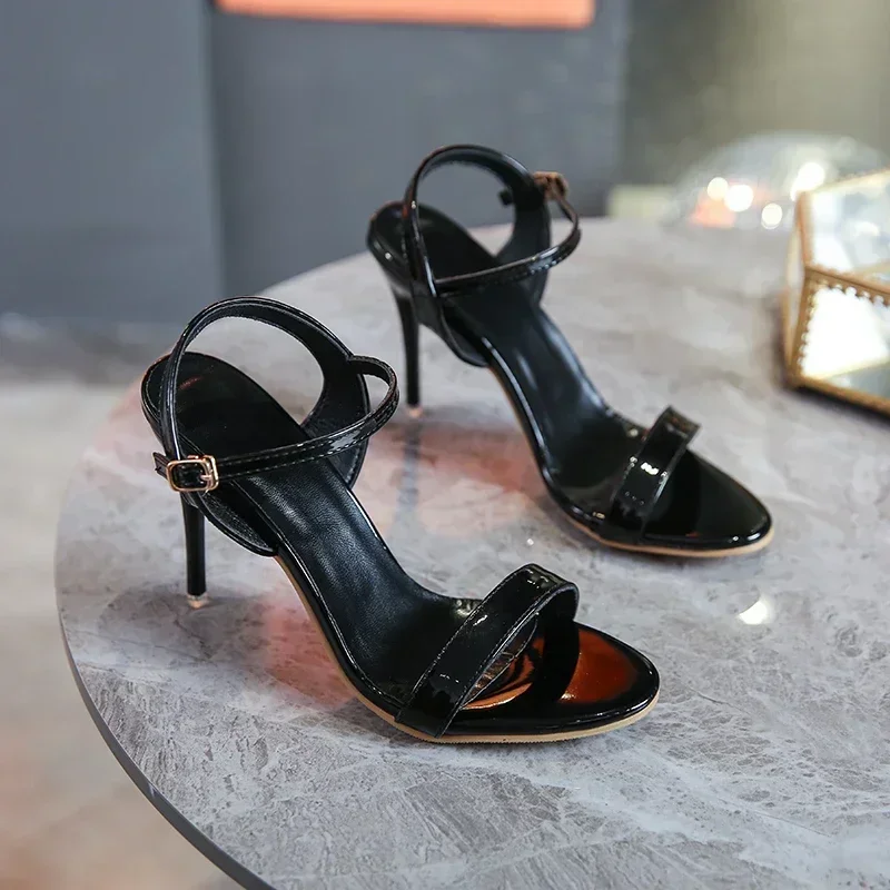 

Shoes for Women 2025 Fashion Summer Outdoor Women's Sandals One-word Buckle Open Toe High Heels Dress Party Sandals Women