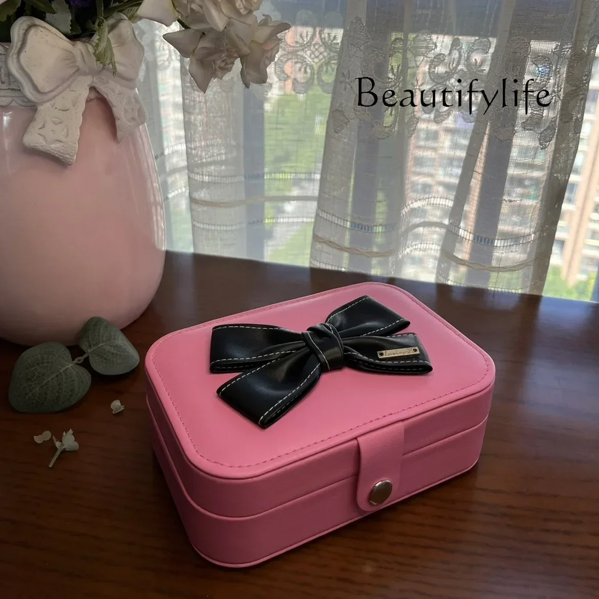 

W Ring Box Jewelry Jewelry Box Necklace Storage Gift Portable Storage Bag Gift Box