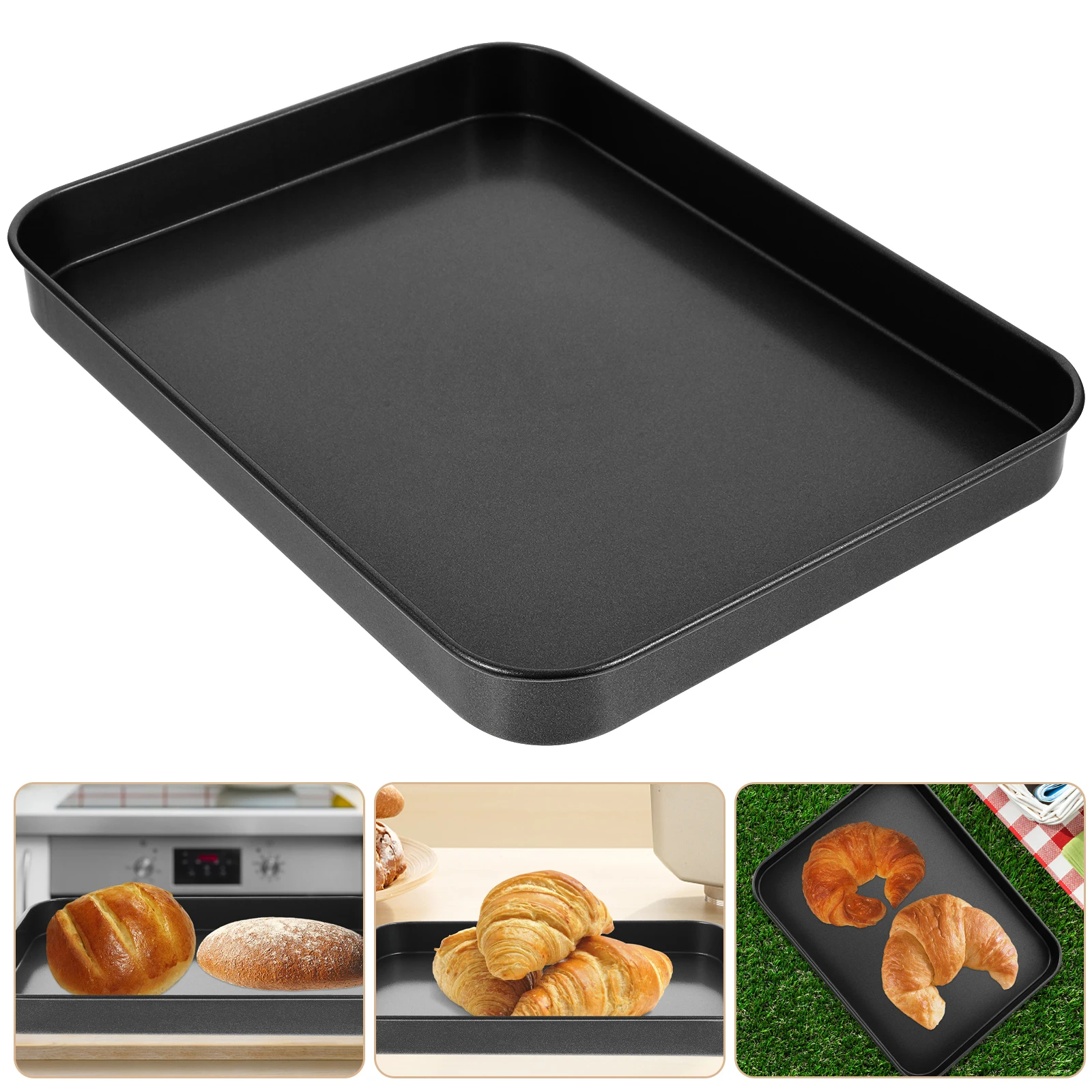 

Bread Storage Tray Cake Plate Party Food Trays Rectangle Jewelry Serving Aluminum Parties Fruit Portable for Banquet Snack
