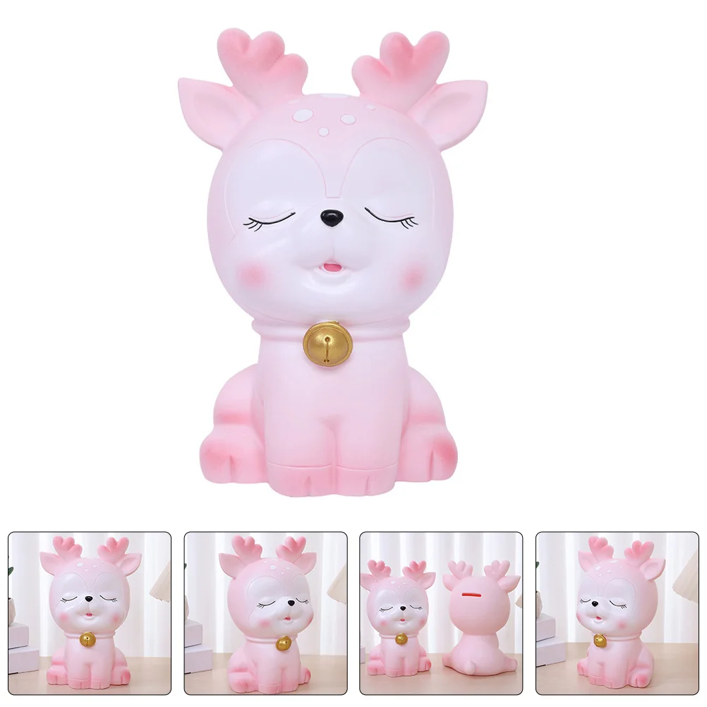 

Deer Shaped Piggy Bank Cartoon Money Jar Unbreakable Coin Storage Holder Decorative Saving Pot Desktop Decor Piggy Bank