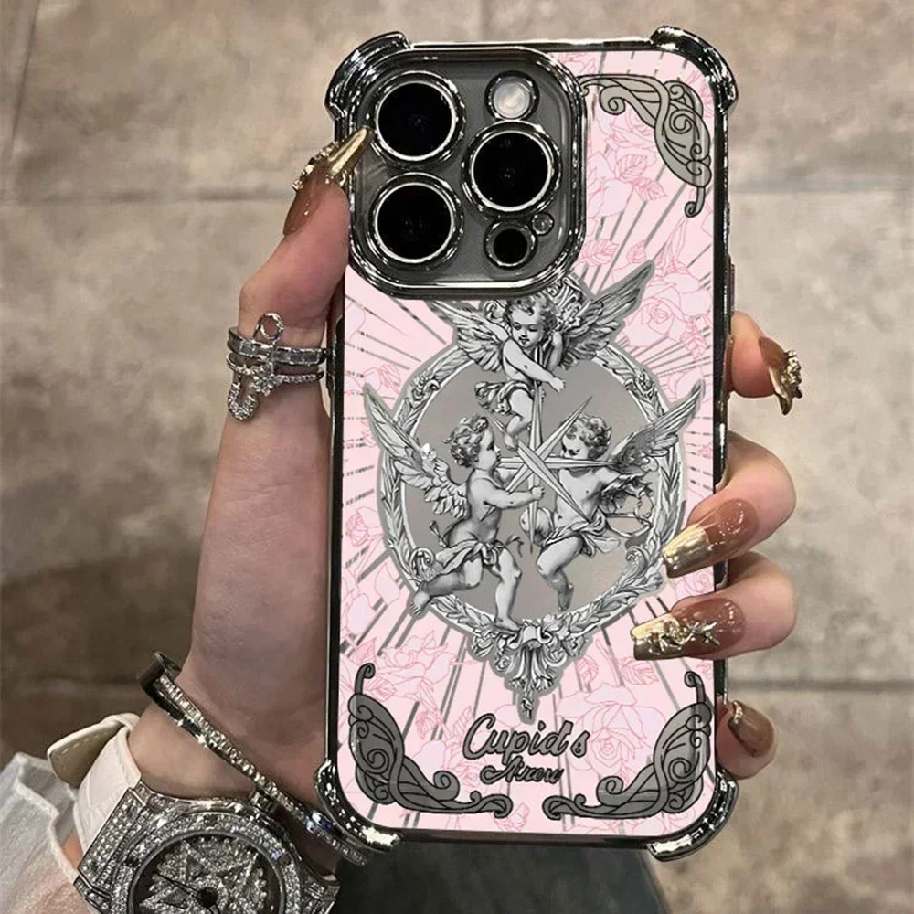 Middle Ages Retro Cupid Plating Case For Xiaomi Redmi 13C 14C 12C 10C 9A K50 Note 13 12 11 10 9 4G 5G Shockproof Anti Fall Cover