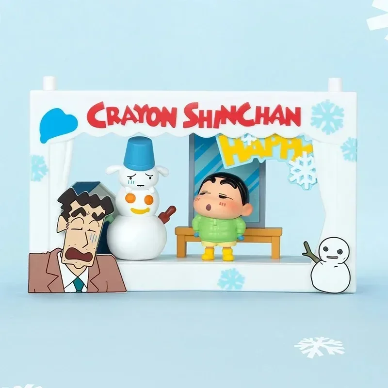 팝마트 짱구는 못말려 라이프 시어터 시리즈 정품 미스터리 박스 블라인드 박스 랜덤 백 장난감 인형 귀여운 데스크탑 장식품 컬렉션