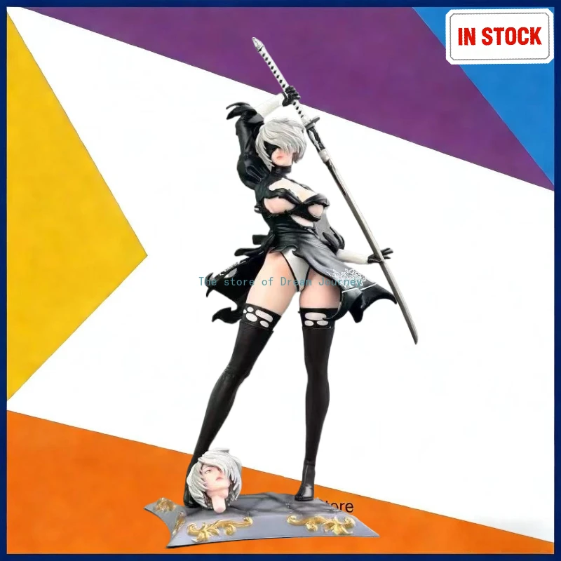 

Новая фигурка Angel Miss 2B с двумя головами, скульптура из NieR Automata, 2D-фигурка красивой девушки, высота 33 см, материал ПВХ.