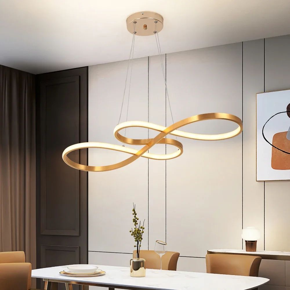

Modern Pendant Light Led Gold Chandelier Acrylic Ceiling Lamp Fixture Modern Home Appliance Decor Hanging Lustre USA EU Stock
