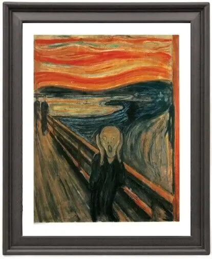 Framed Poster Edvard Munch The Scream 1893 Poster Photo Paper Print Picture Frame Post  16x12 inch