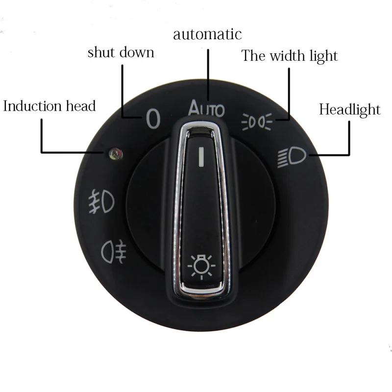 Chrome Automatic Light Sensing Headlight Switch for VW Golf 5 Passat 5ND941431E