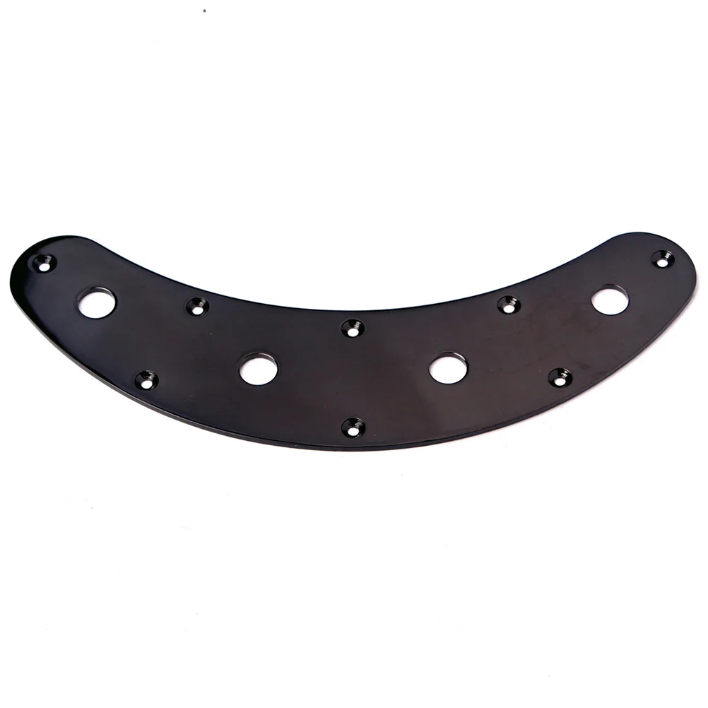 Guitar Parts Accessories 4-Hole Arch Curved Control Plate for Guitar (Black)