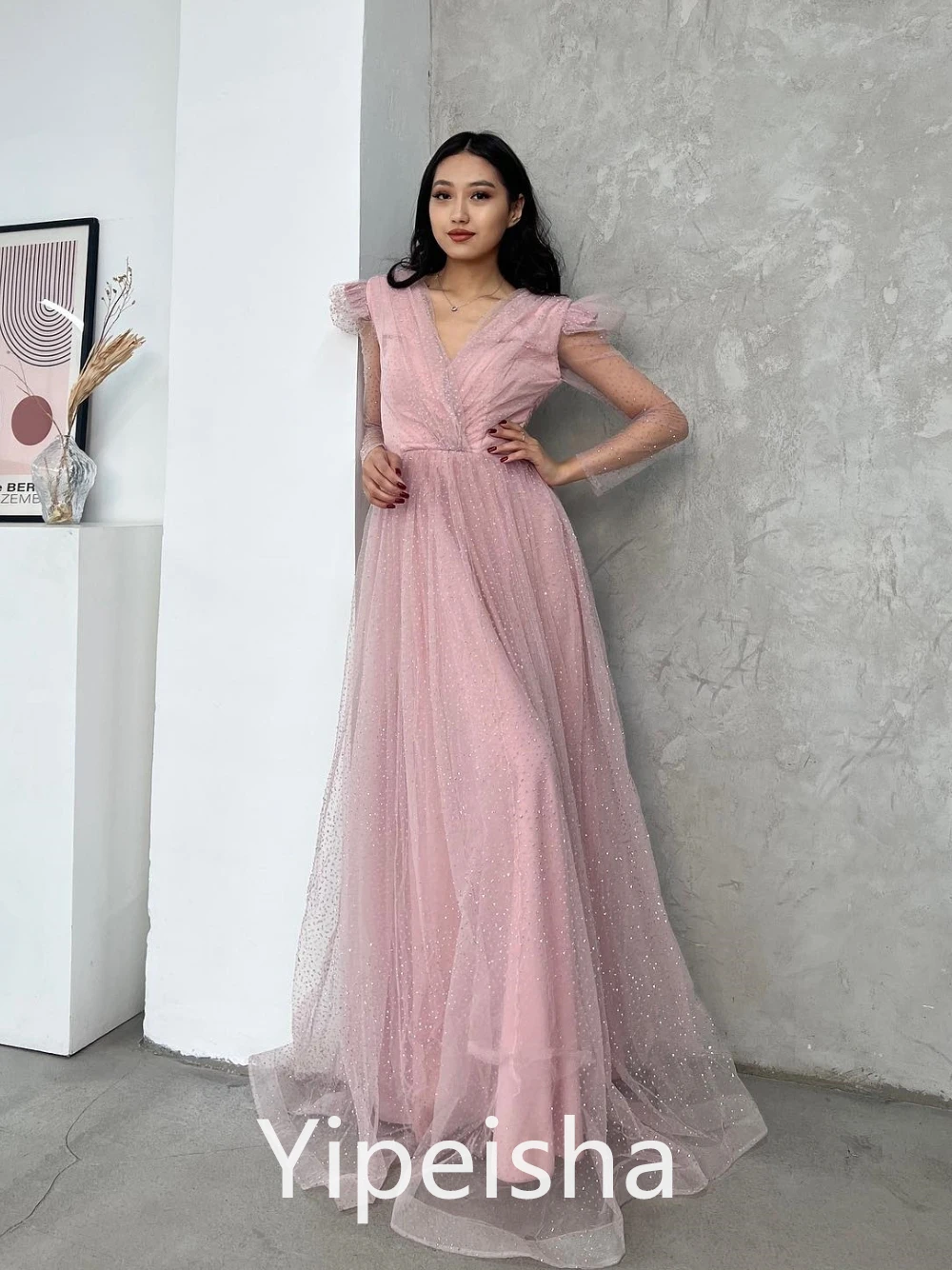 ที่กําหนดเองเรียบง่ายคุณภาพสูง V คอ A-Line ค็อกเทล Quinceanera Contoured Organza Custom