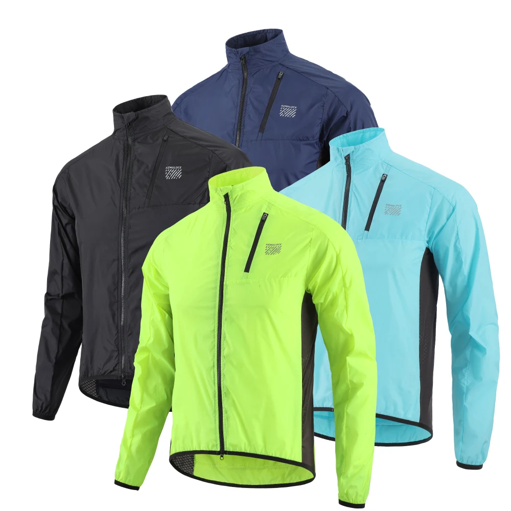 AliExpress KEMALOCE Cycling Jacket Windproof Men 2026 Ultralight Long Sleeve Bike Jersey Black&Yellow Lightweight MTB Sports Windbreaker