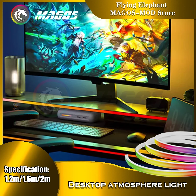 Sincronização do Monitor do pc Siga a Luz da Atmosfera do Ponto para a Tira Conduzida do Captador da Exposição do Desktop de E-sports Alimentação Usb 1.2m 1.6m 2m