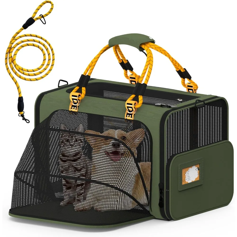 

Large Pet Carrier Expandable, 24×16×16 Soft-Sided Cat Carrier for 2–4 Cats up 55lb, Portable & Collapsible Small Medium
