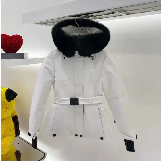 Light Luxury 2021 Autumn And Winter New Ladies Ski Clothes Coat Hooded Temperament Handsome Warm Wild Down Jacket