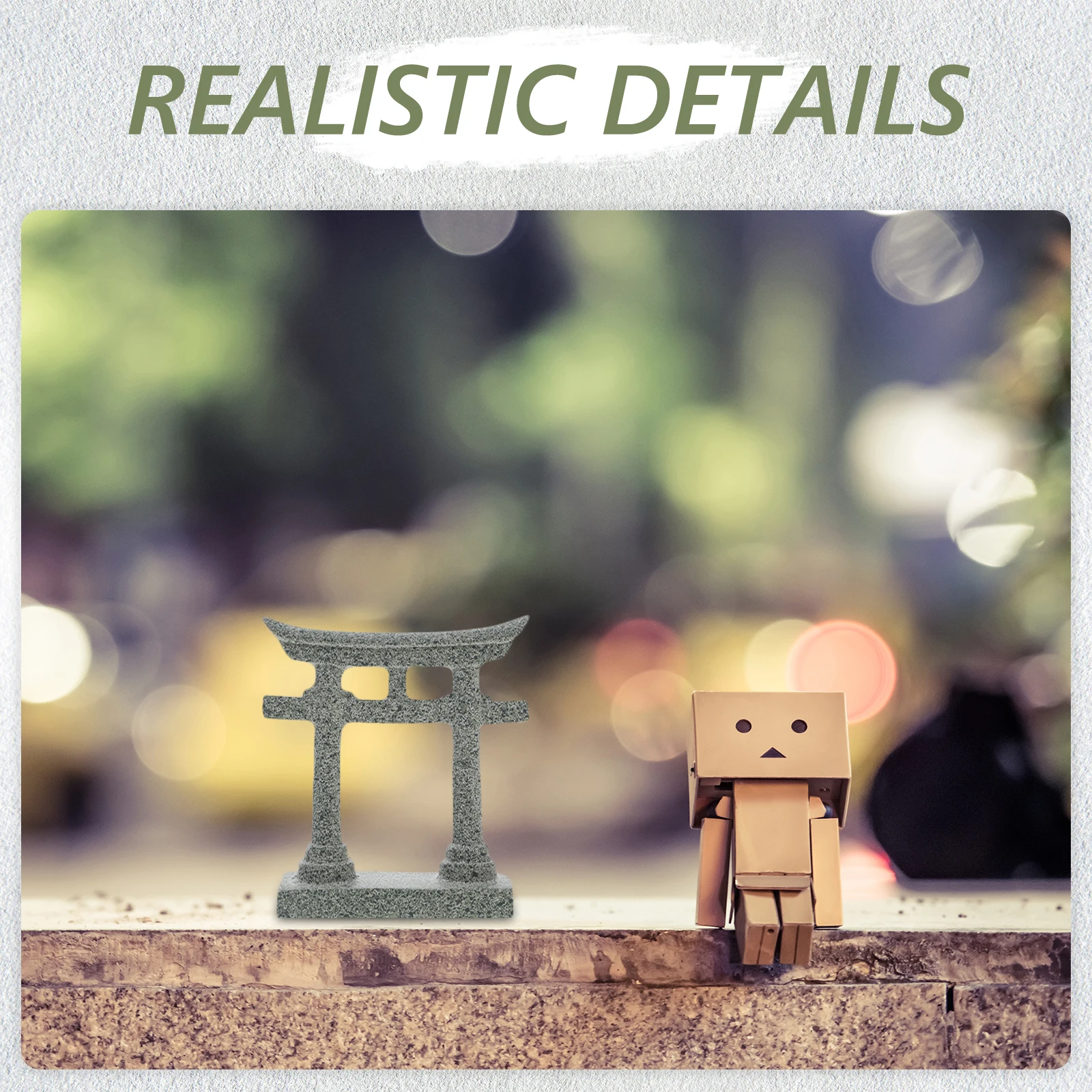 

Japanese Statue Miniature Resin Ornament Aquarium Landscape Decoration Fish Tank Asian Shinto Bird Bridge Sandstone
