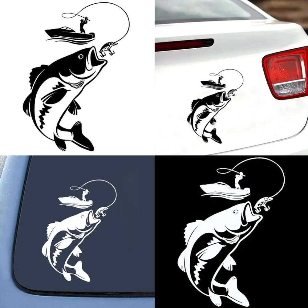 Fishing Fisherman Fish Boat Reflective Car-Styling Vehicle Decals Sticker Decor Waterproof PVC Car Stickers