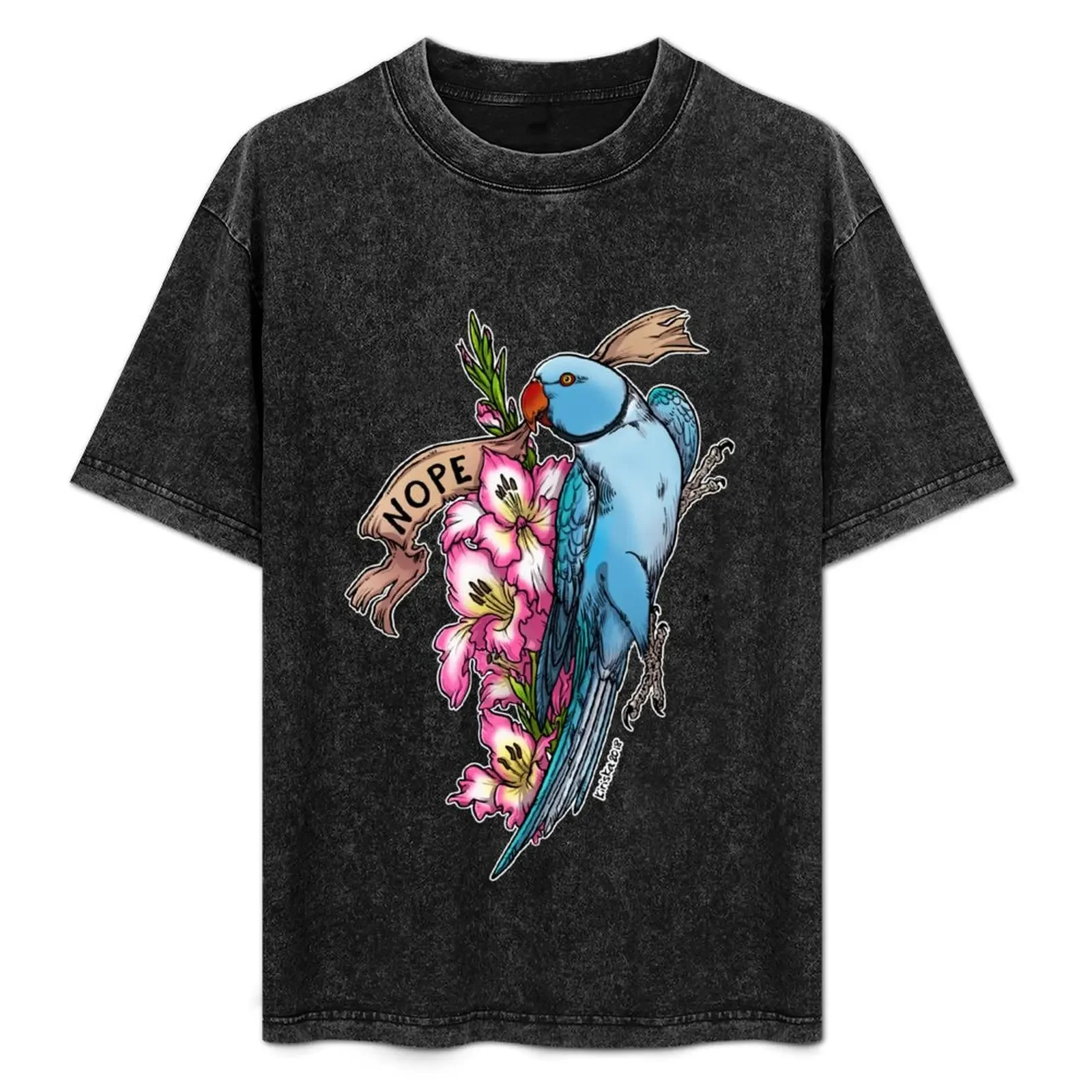 Nope (blue) T-Shirt Casual Holiday Short Sleeve Tee
