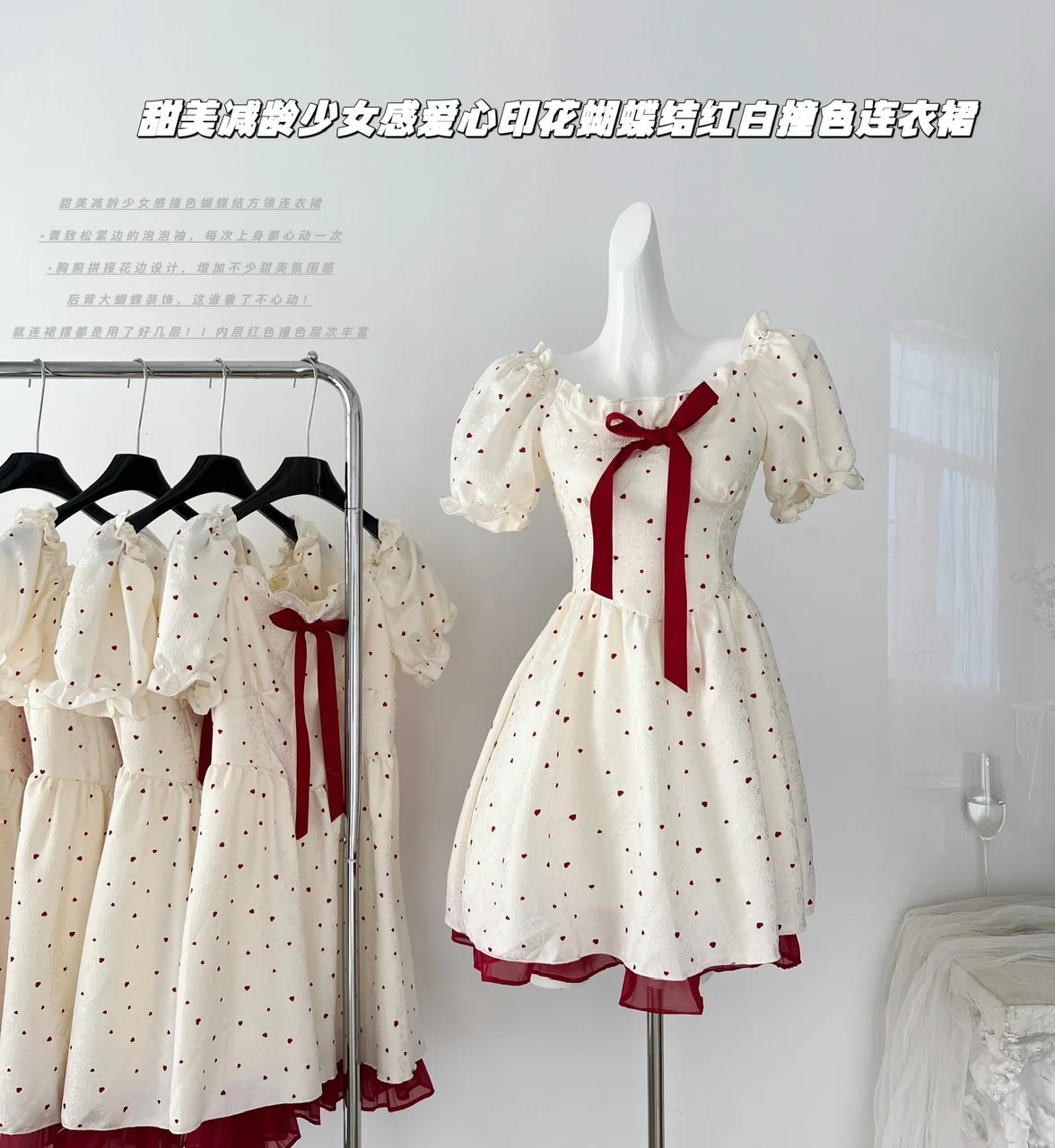 

Women's Mini Dress Y2k Vintage Short Sleeve Bow Dresses Vintage Kawaii Elegant Party Club One Piece Frocks Clothes Summer 2024