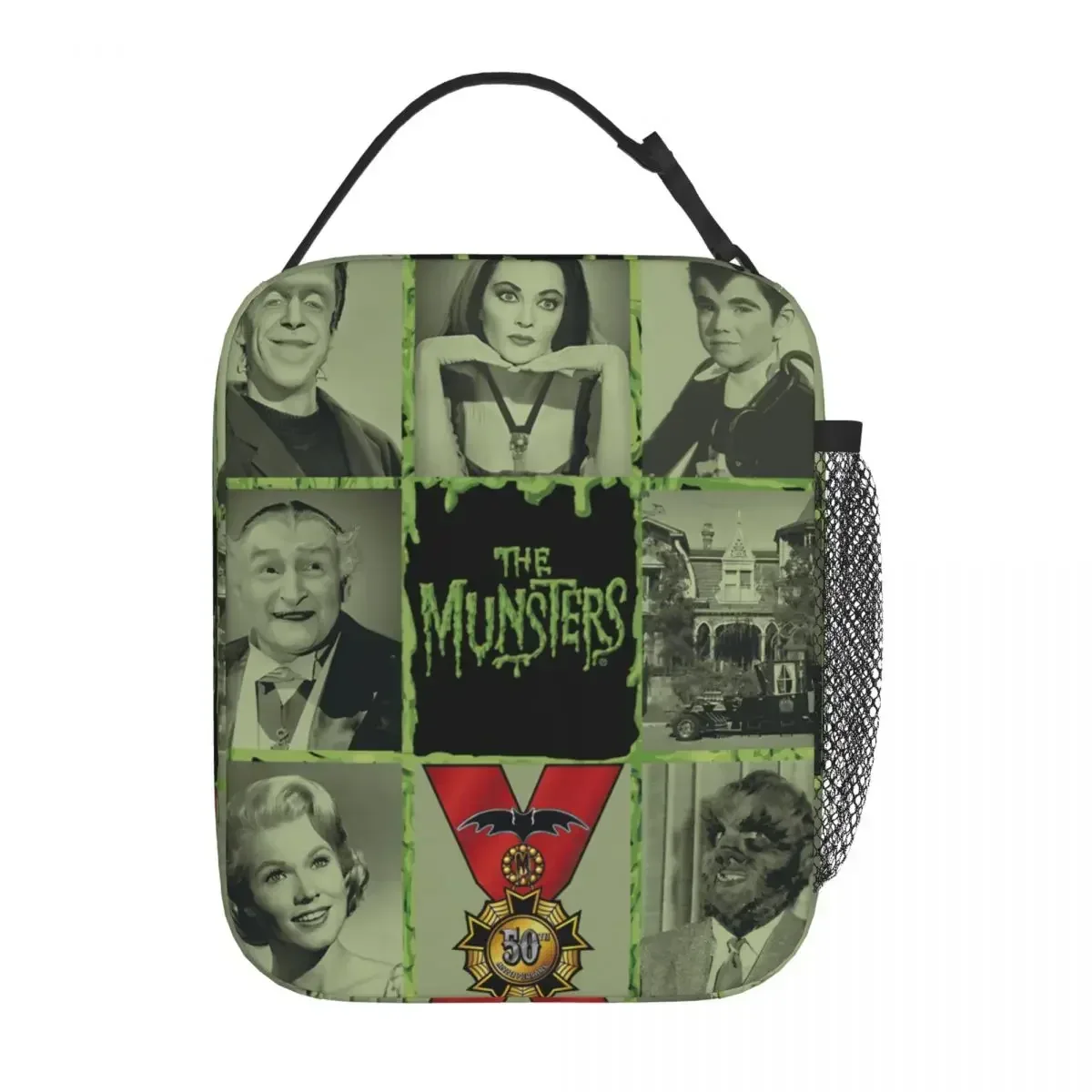 Munsters Blocks Insulated Lunch Bag High Capacity Meal Container Thermal Bag Tote Lunch Box for Beach Picnic Bento Pouch