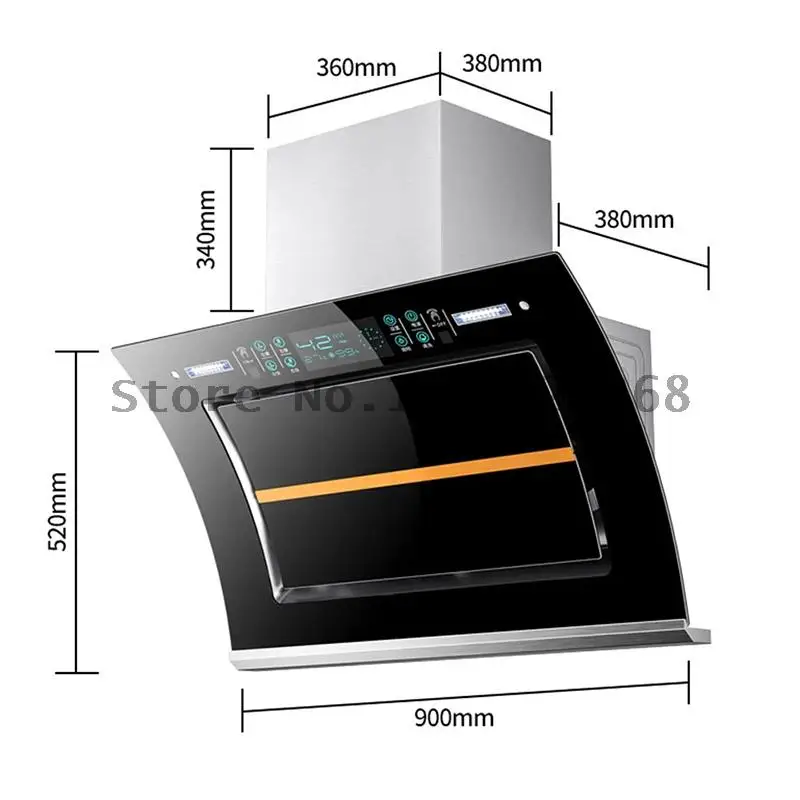 Household Multi-function Kitchen Range Hood Large Suction Double Motor Side Suction Small Rental Range Hood