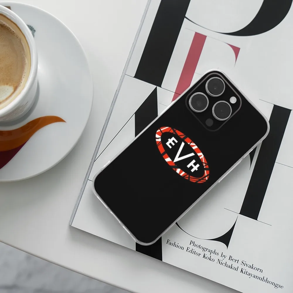 E-Eddie Van H-Halen Handyhülle für iPhone 16,15,14,13,12,11 Plus,Pro,Max,XR,XS,X,7,8 Plus,SE,Mini Transparent Silikon
