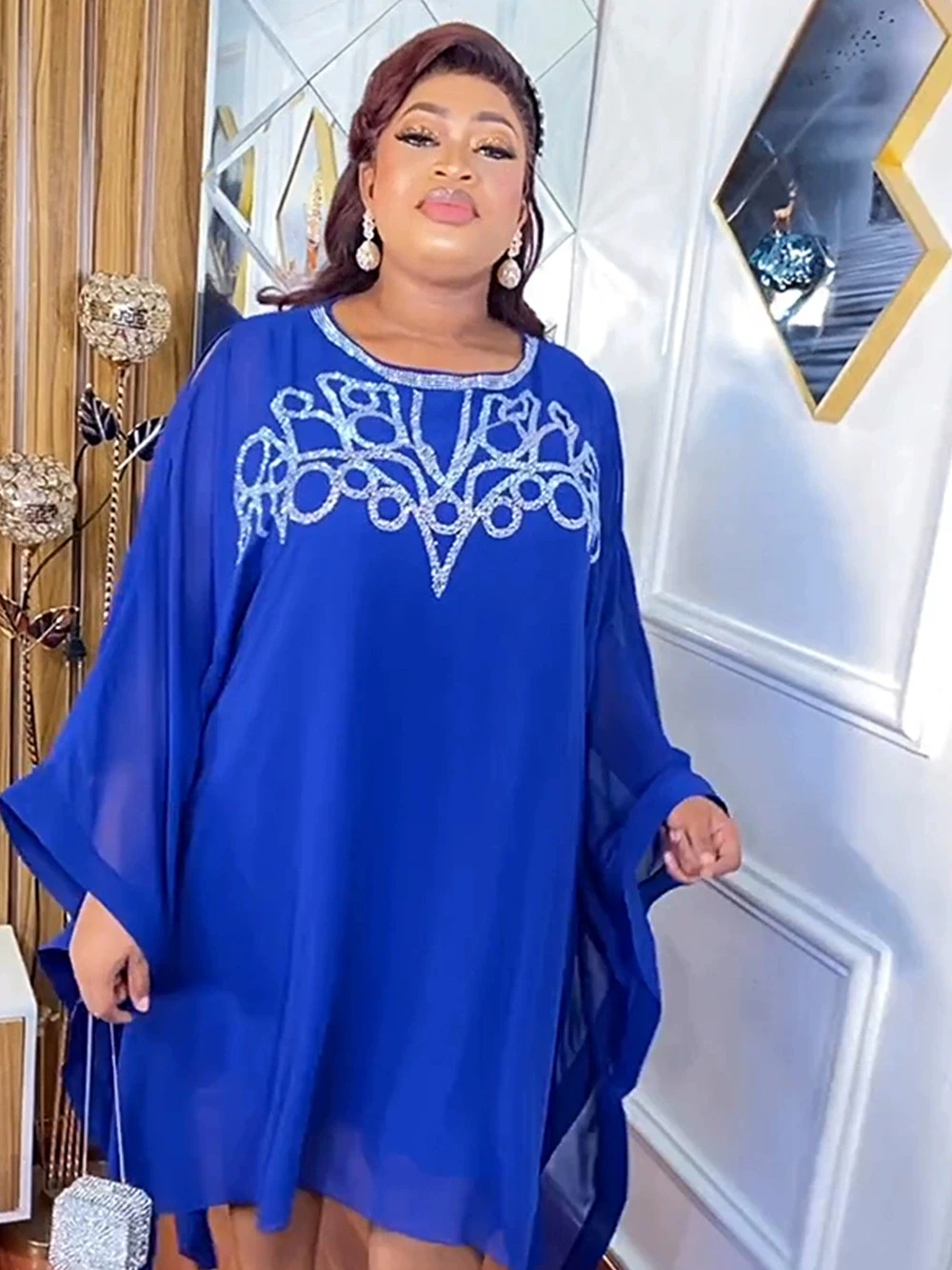 Vestidos africanos de moda para mujer, vestido elegante de lujo con diamantes para fiesta, boda, graduación, cumpleaños, vestido de noche Ankara Dashiki, ropa