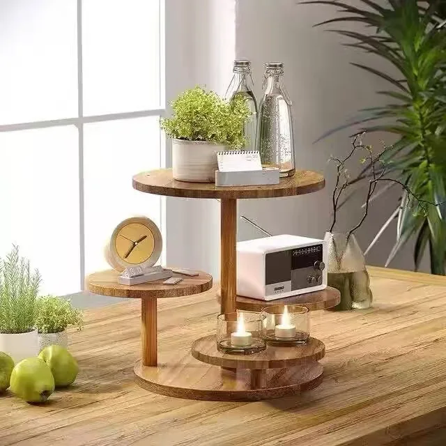 

Suitable for solid wood dessert table ornament multi-layer cupcake desktop snack display stand log dessert stand wooden cake sta