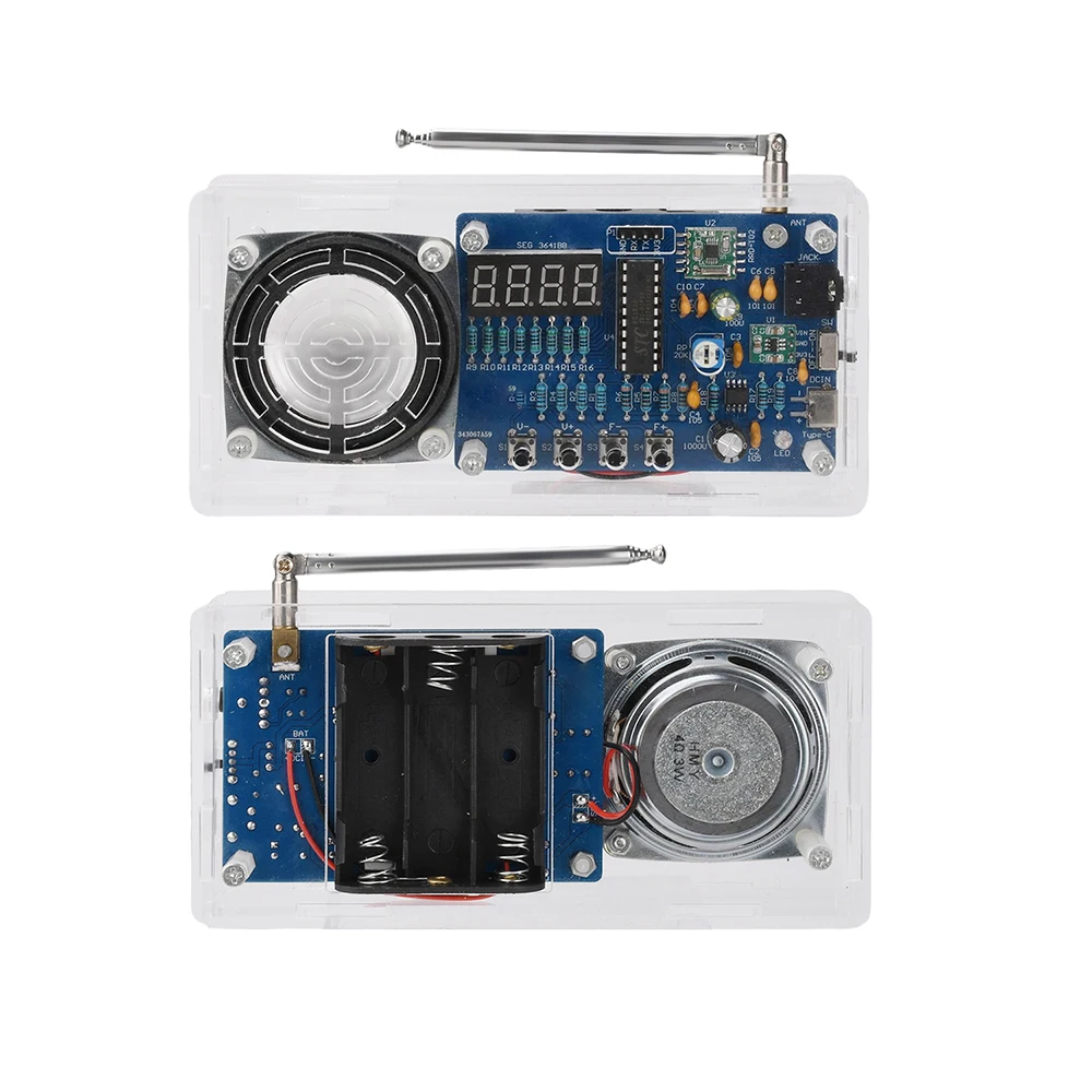 87.5-108MHz FM Radio DIY Kit Welding Practice Parts Simple/with Digital Display Manual Soldering Electronic Kit Type C