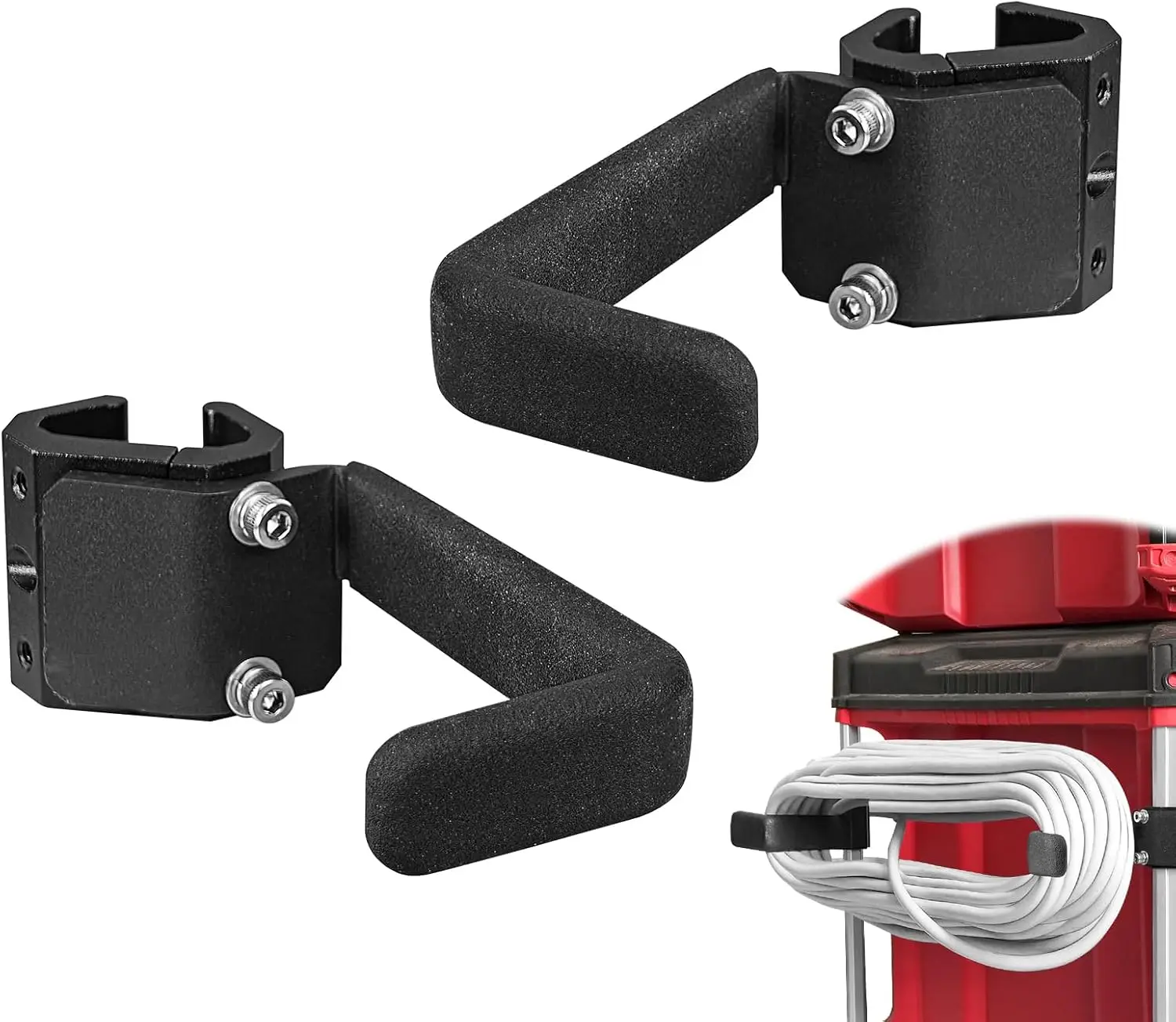 

Extension Cord Holder Compatible with Milwaukee Packout Toolbox, Cord Storage Organizer, Space-Saving Corner Rail Clips