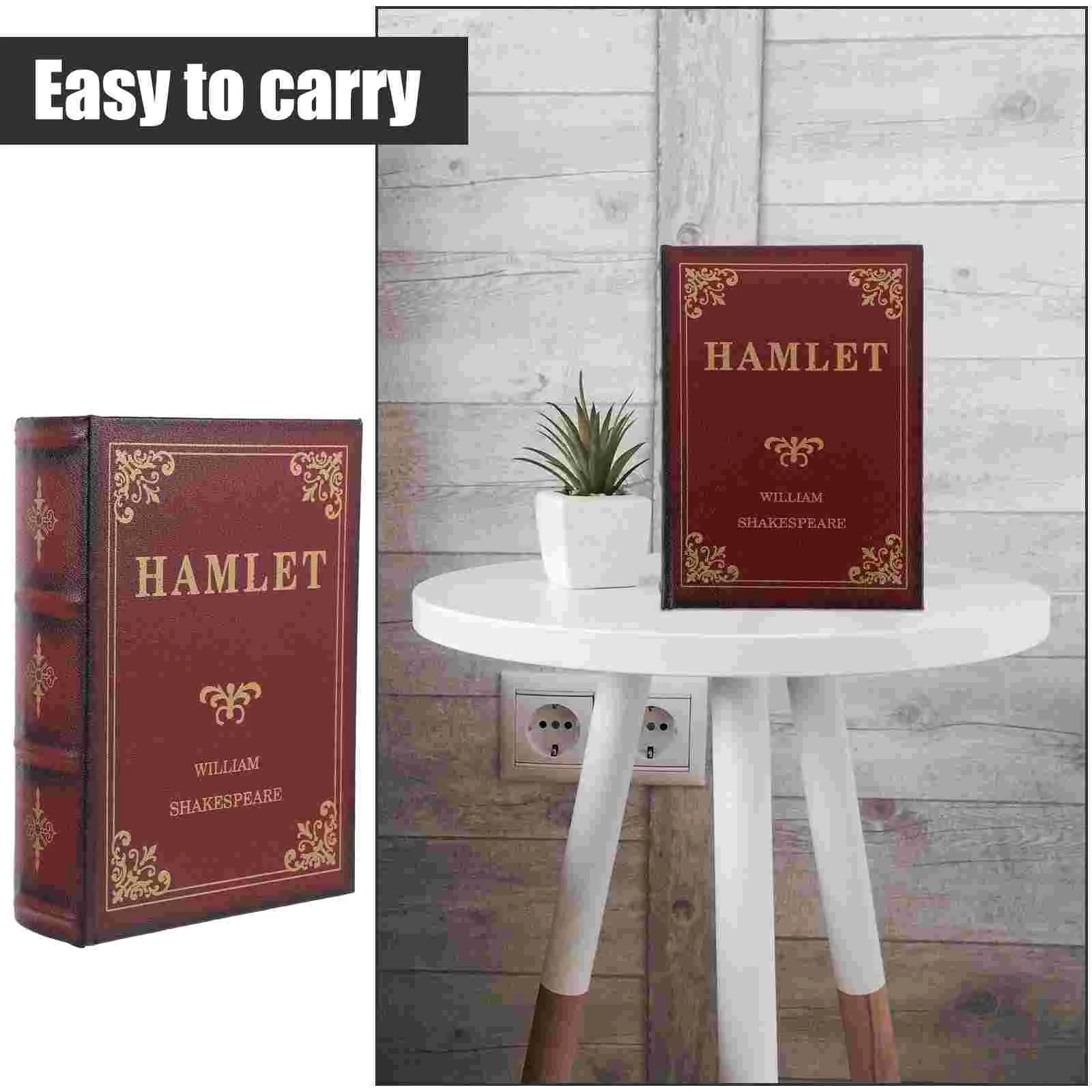 Imitation Book Decoration Fake Boxes Bookcases Decorative Model Wooden Shaped Storage Organizer Office White Bookshelf