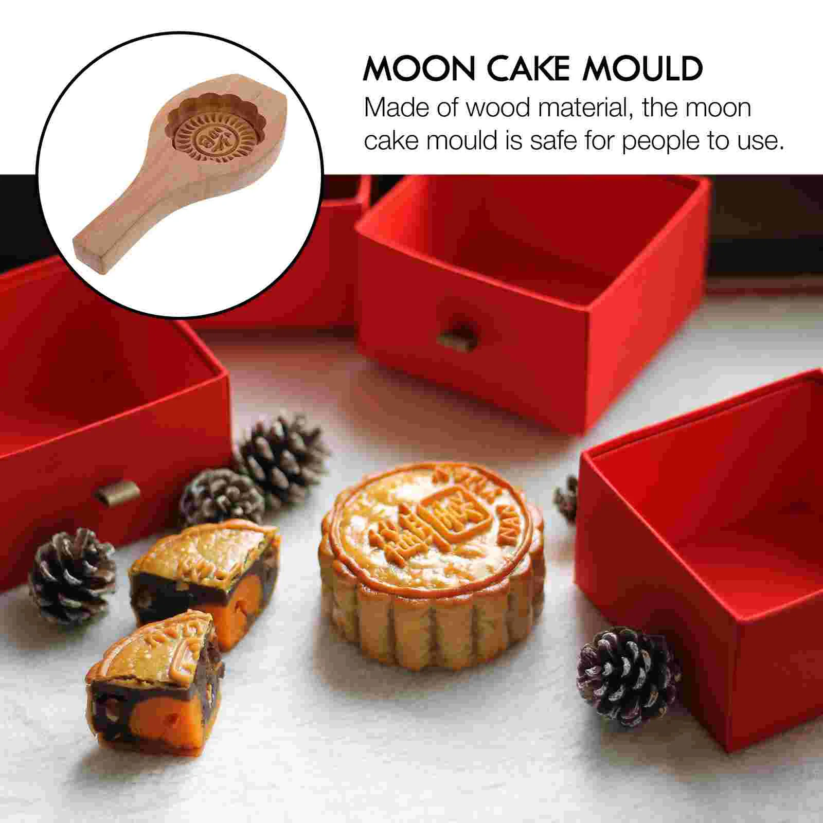 Moon Cake Mold Kitchen Gadgets Butter Cookies Chinese Style Utensil Wood Mould Decor