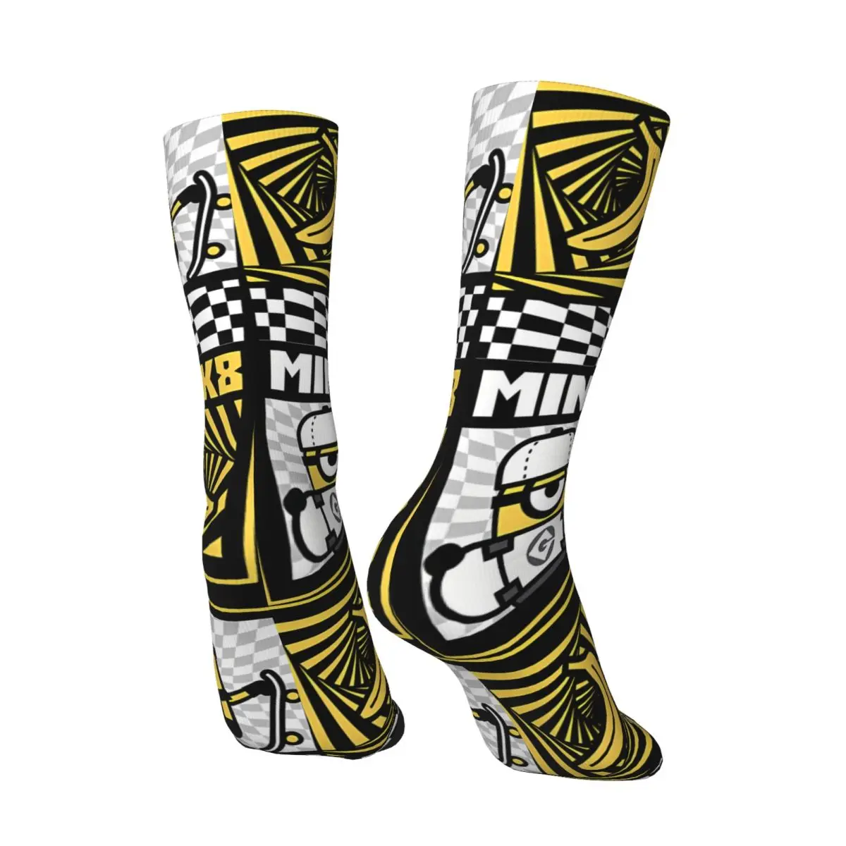 Funny Crazy Sock for Men Adorable Hip Hop Harajuku Despicable Me Happy Quality Pattern Printed Boys Crew compression Sock