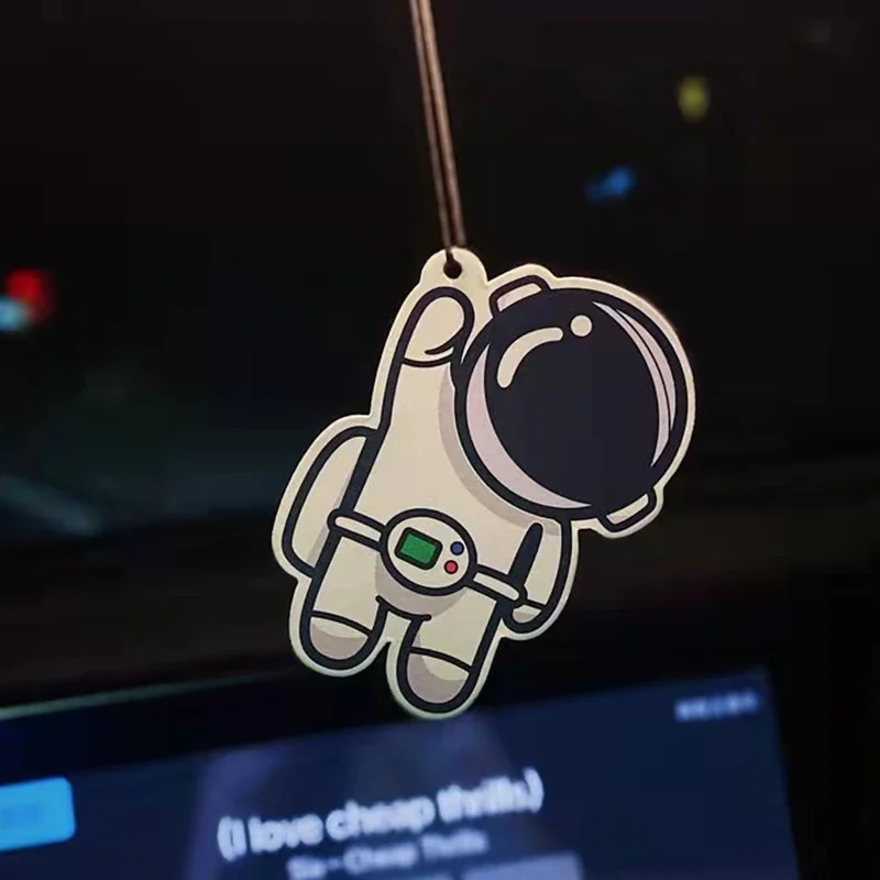 

Cute Astronaut Car Fragrance Piece Cartoon Car Rearview Mirror Hanging Perfume Piece Pendant Ornament Car Interior Decor Pendant