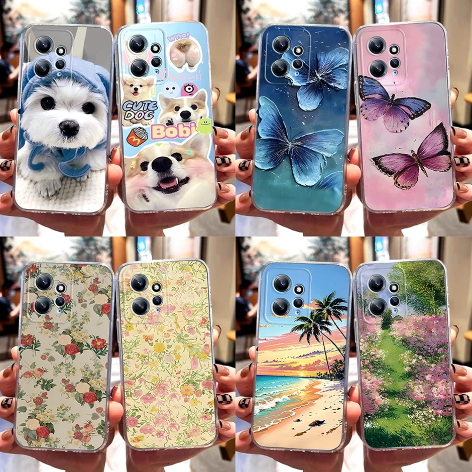 For Redmi Note 12 4G Clear Case Soft TPU Silicone Phone Cover for Xiaomi Redmi Not 12 4G Note12 Cases Fashion Cute Painted Coque