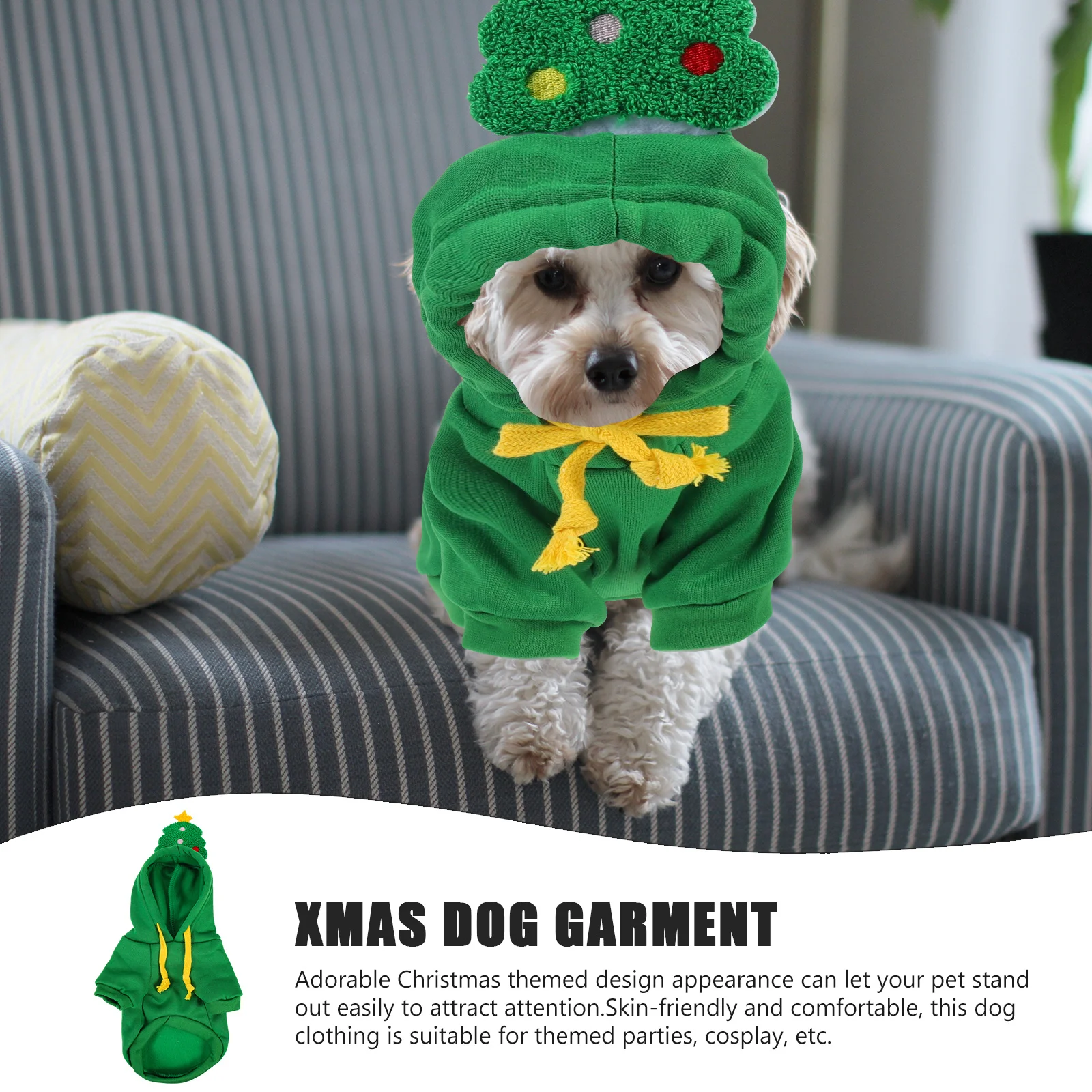 

Pet Hoodie Christmas Dog Clothes for Puppies Small Dogs Cute Winter Wear for Themed Parties Puppy Cosplay Garment
