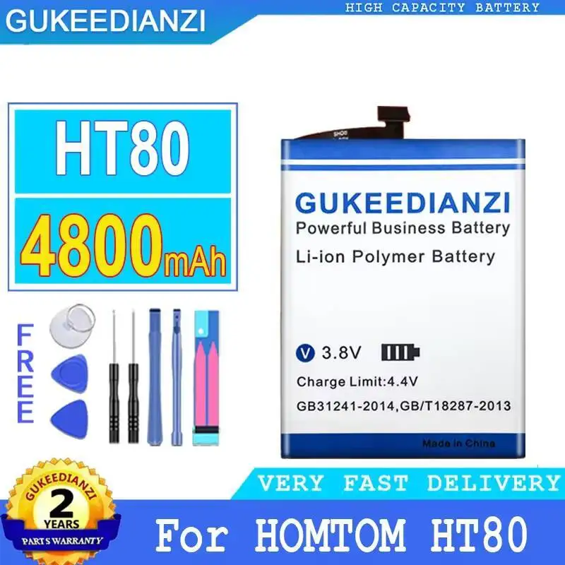 

High Capacity Reliable Replacement Mobile Phone Battery For Homtom HT80 4800Mah